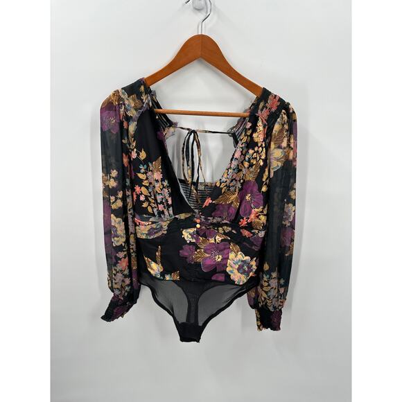 FREE PEOPLE NWT Wanderlust Bodysuit in Black Combo // S - Picture 4 of 13